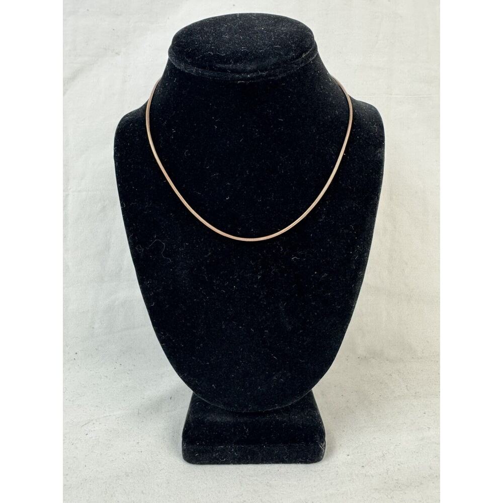 B. Tiff Rose Gold Plated Stainless Steel Necklace Chain 16” Long